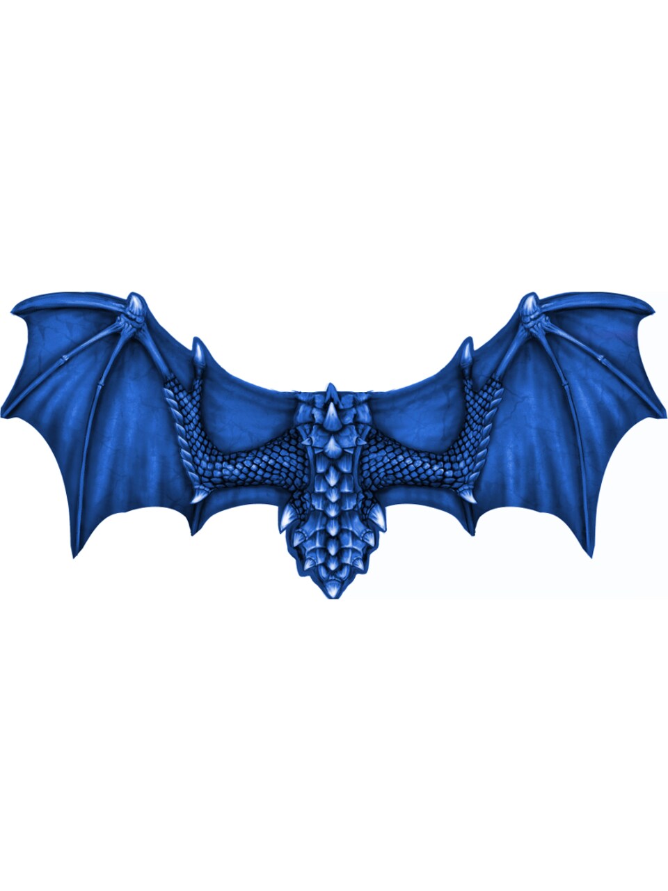 Feel Soft Sublimated Fabric Blue Dragon Wings Costume Accessory